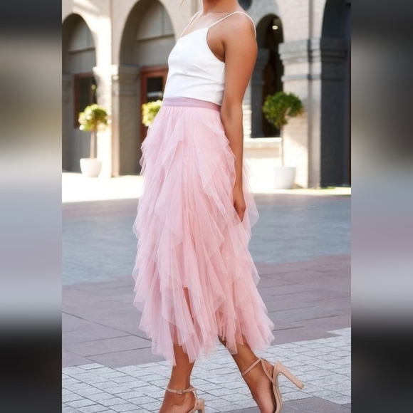Elegant Pink Tulle Skirt Plus Size - Picture 3 of 3